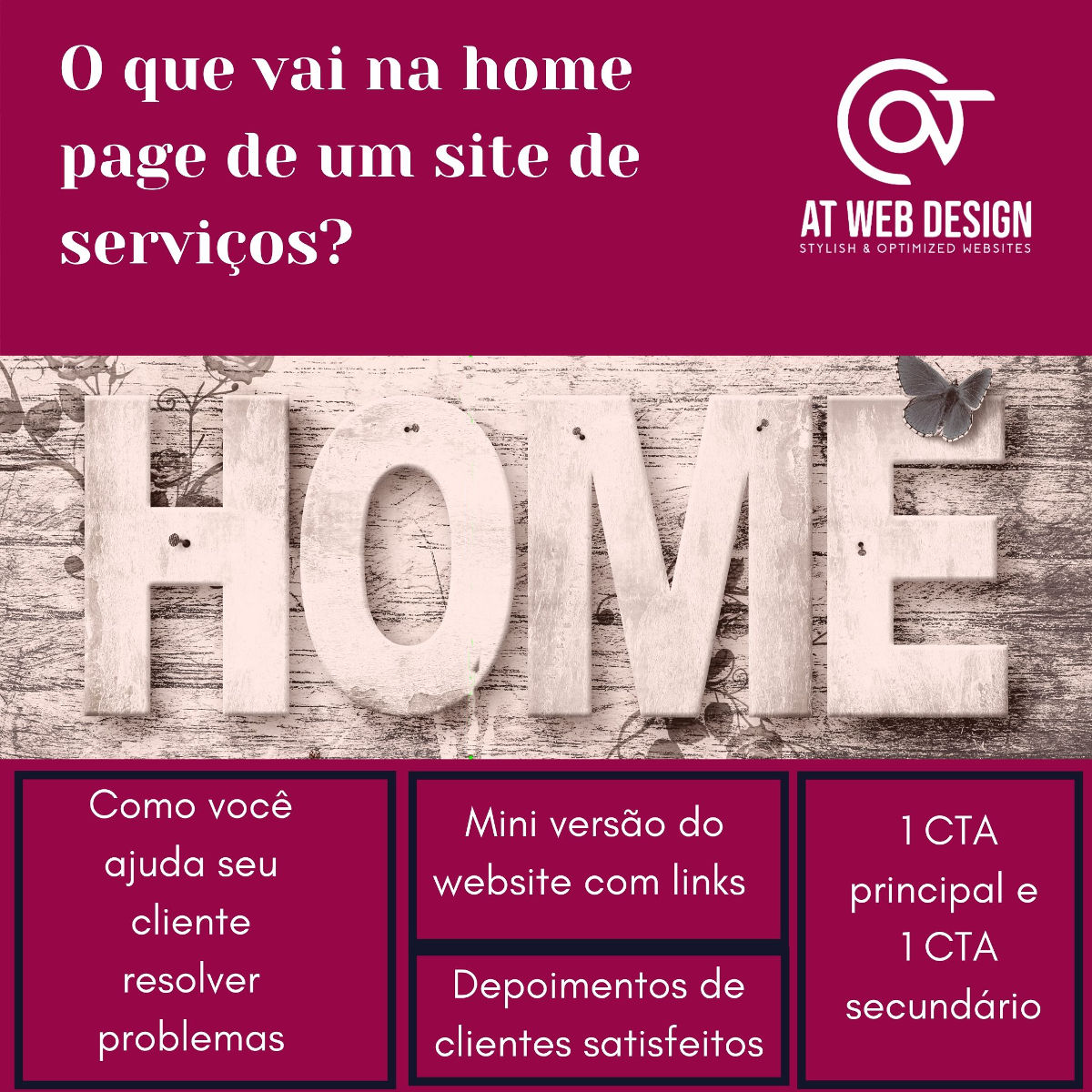 o que vai na home page do website de servicos