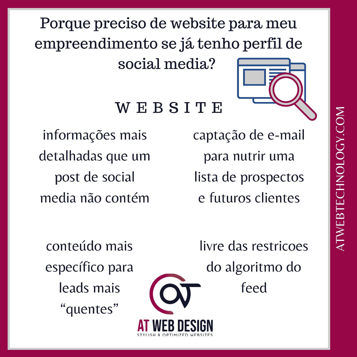 porque um website se ja tenho social media