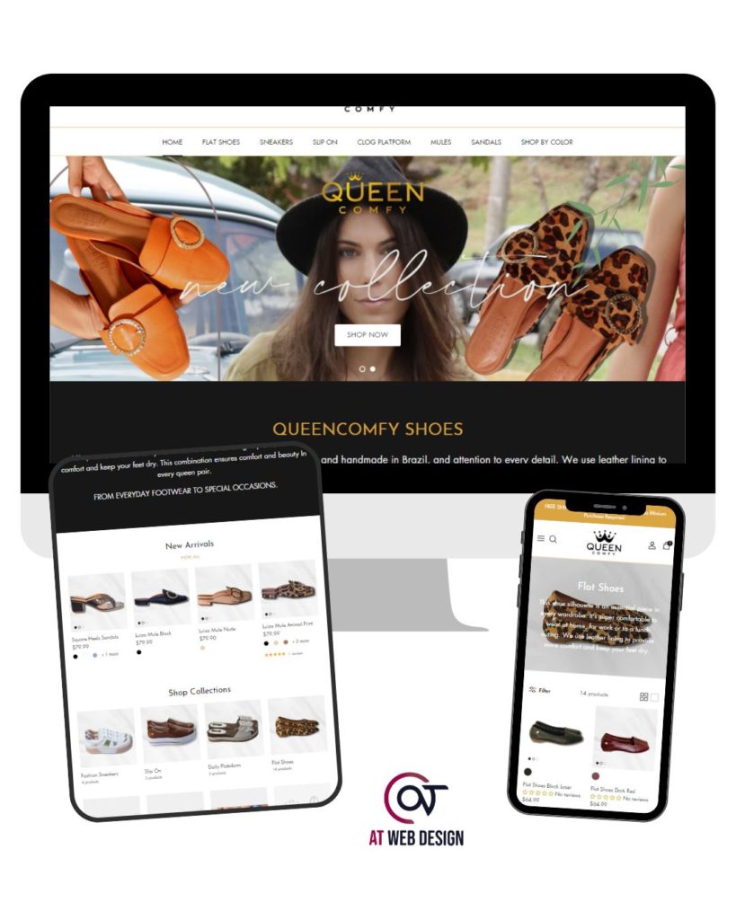 Queen Comfy Shoes Shopify Website Redesign