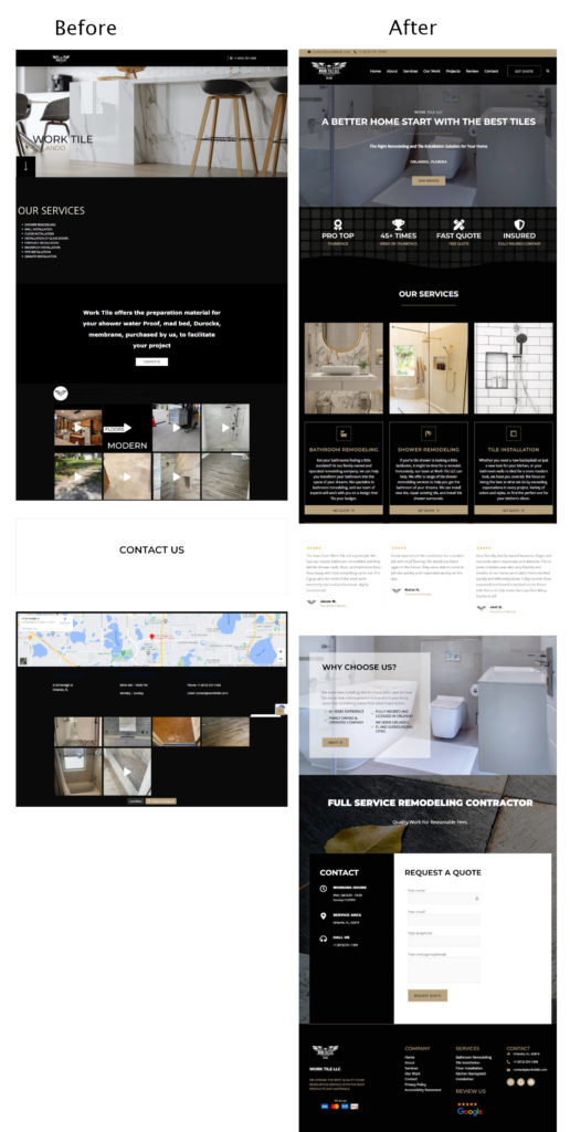 Worktile before & after website redesign