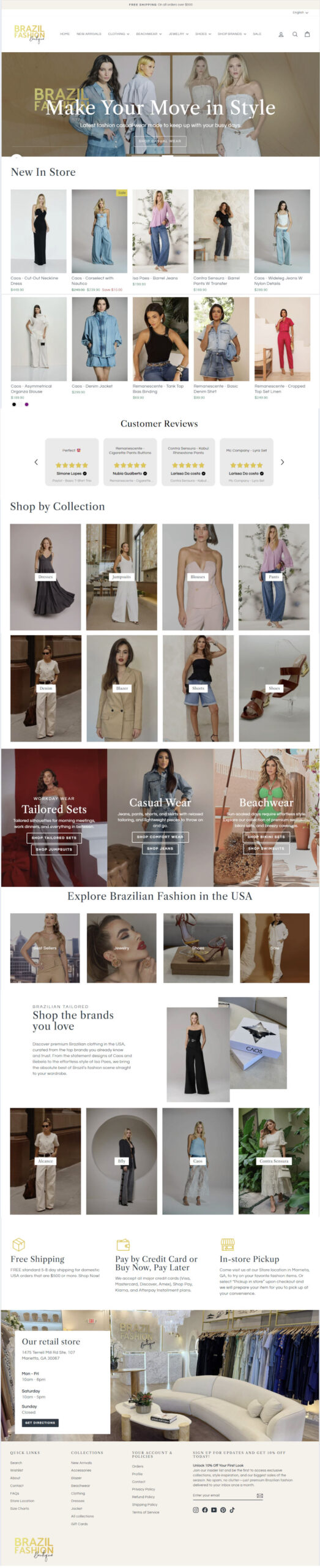 Brazil Fashion Boutique Shopify Store