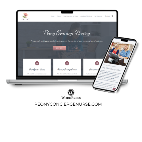 Peony Concierge Nursing One Page website design