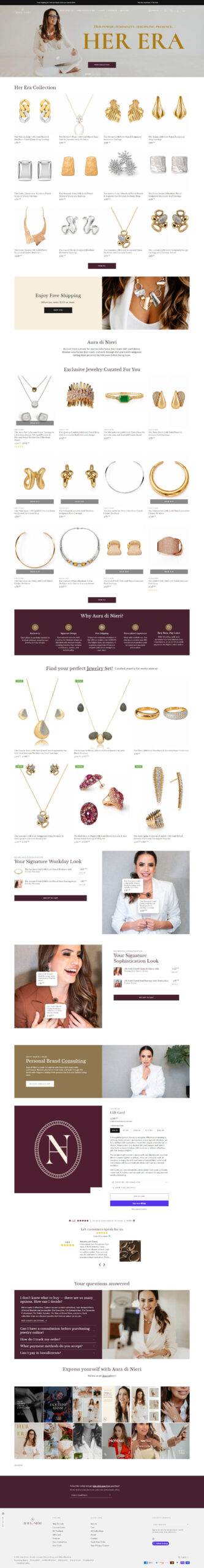 Premium Shopify Website Design for a Jewelry Brand & Personal Stylist