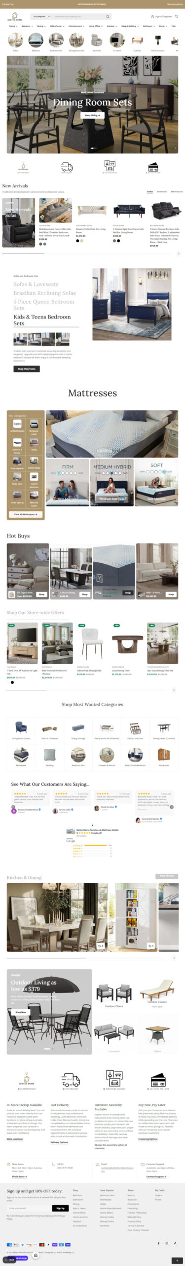 betterhomefurniture.com shopify store redesign