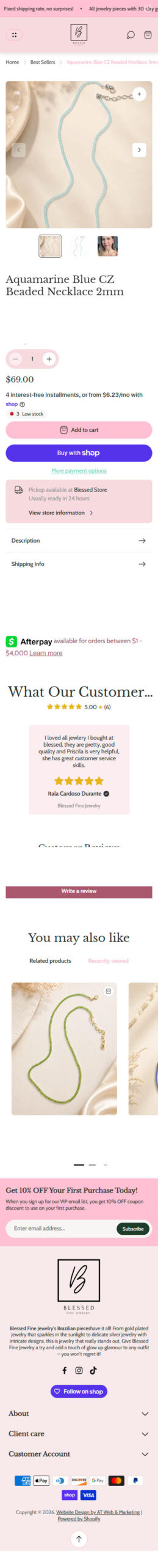 Blessed Fine Jewelry Mobile Store View