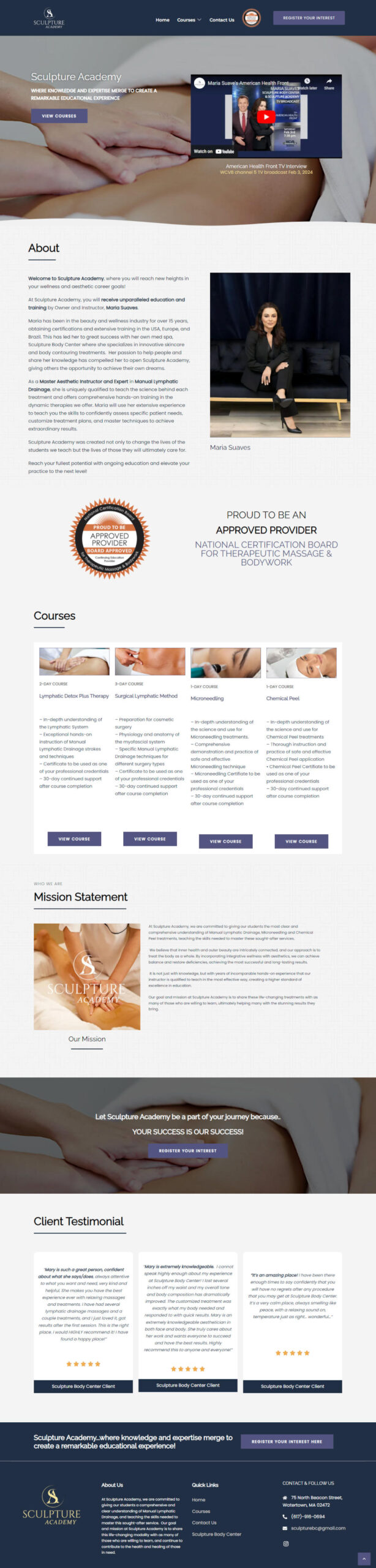Sculpture Academy Website